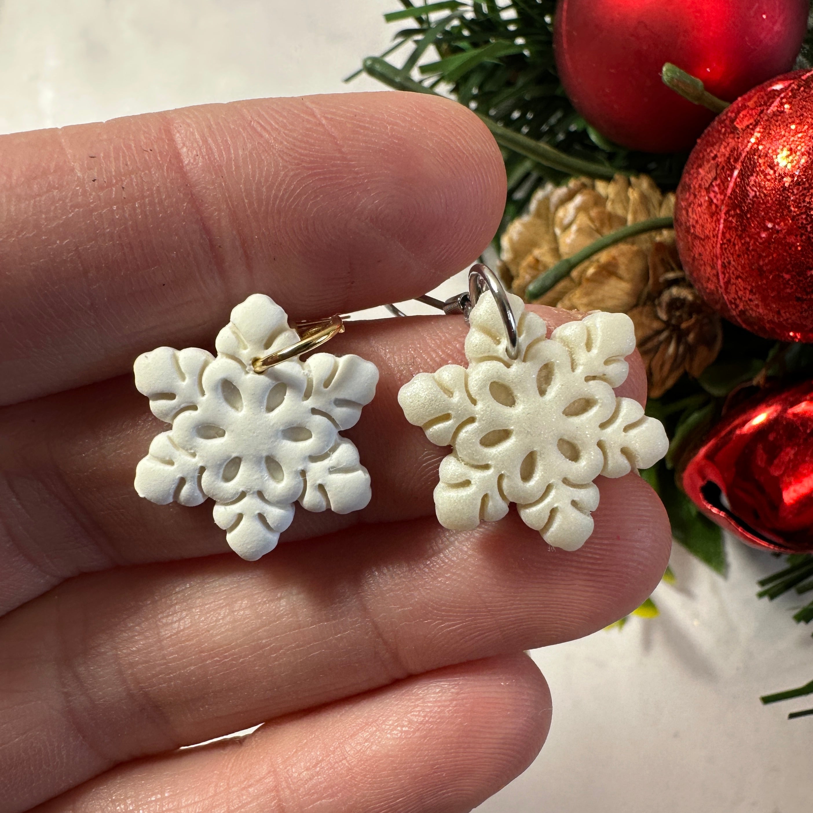 Mini Snowflake Dangle Earrings