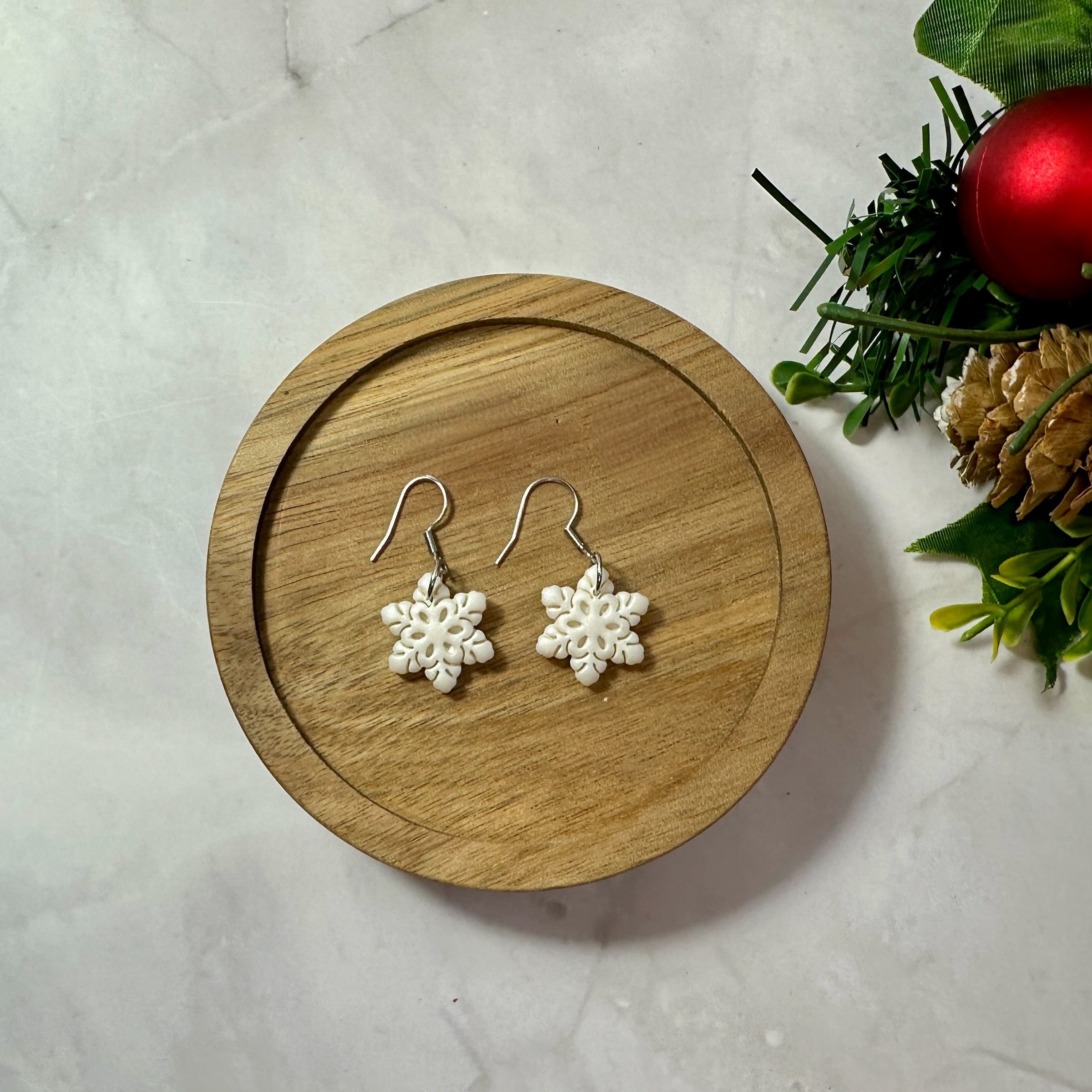 Mini Snowflake Dangle Earrings