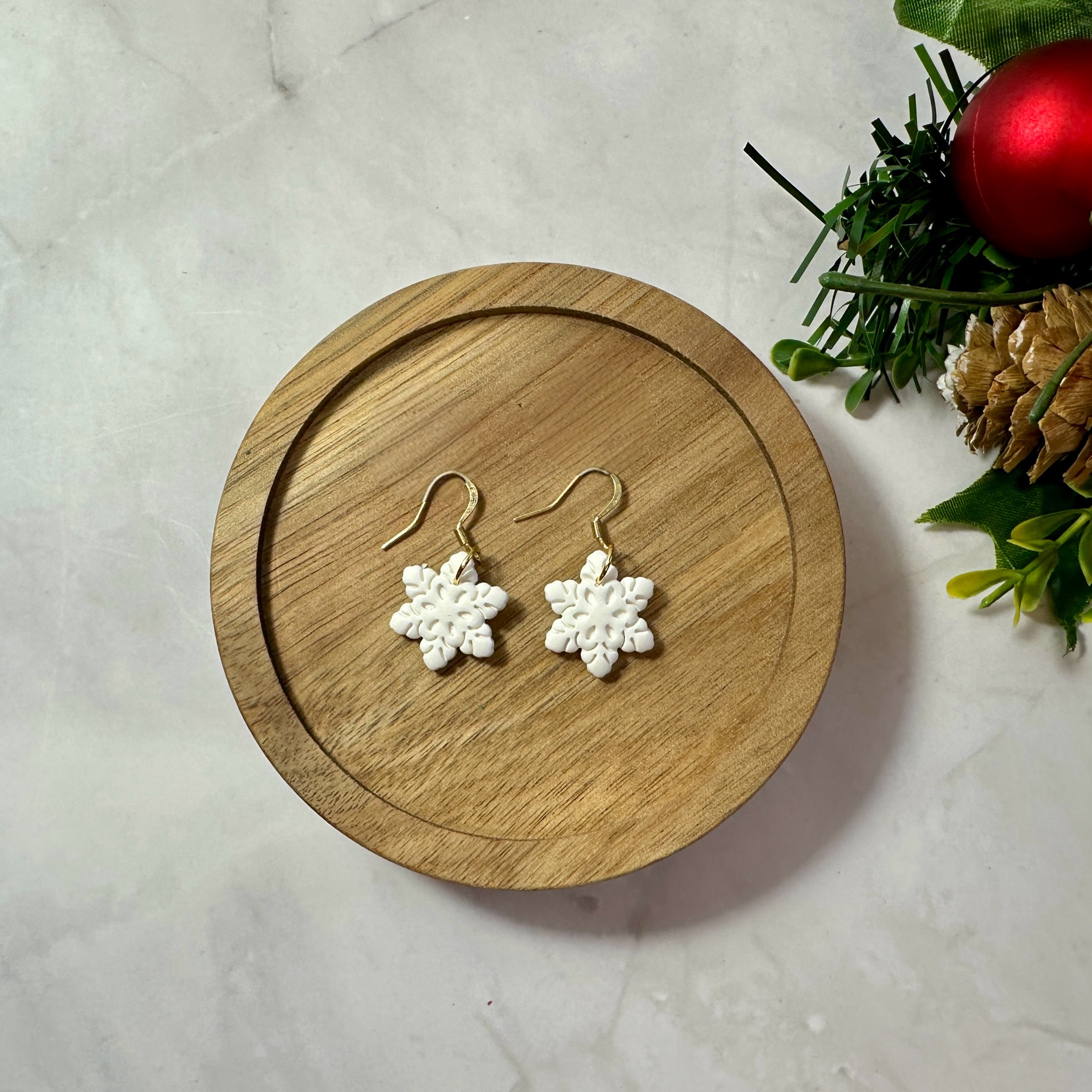 Mini Snowflake Dangle Earrings