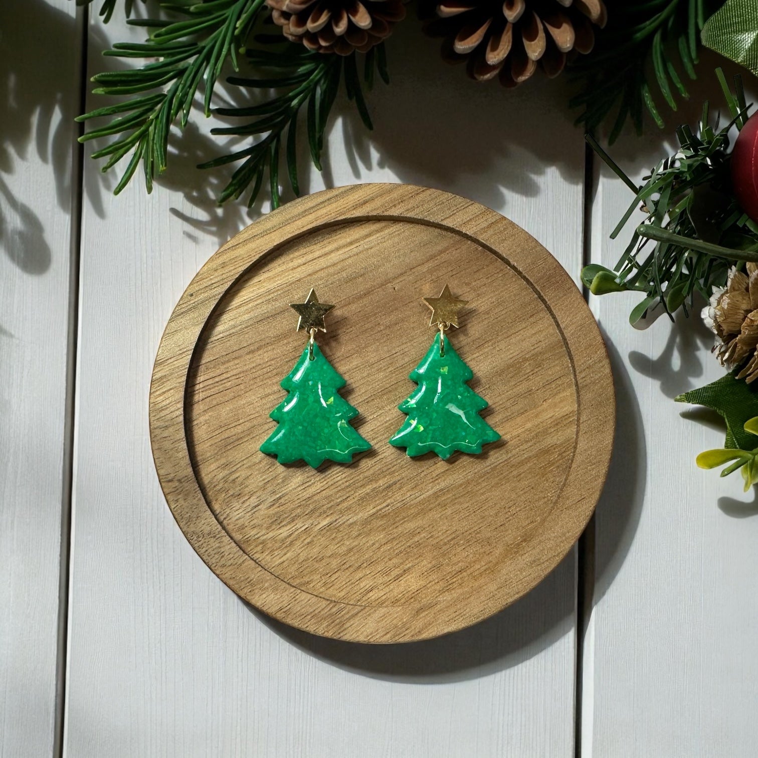 Christmas Tree Sparkle Dangle Earrings