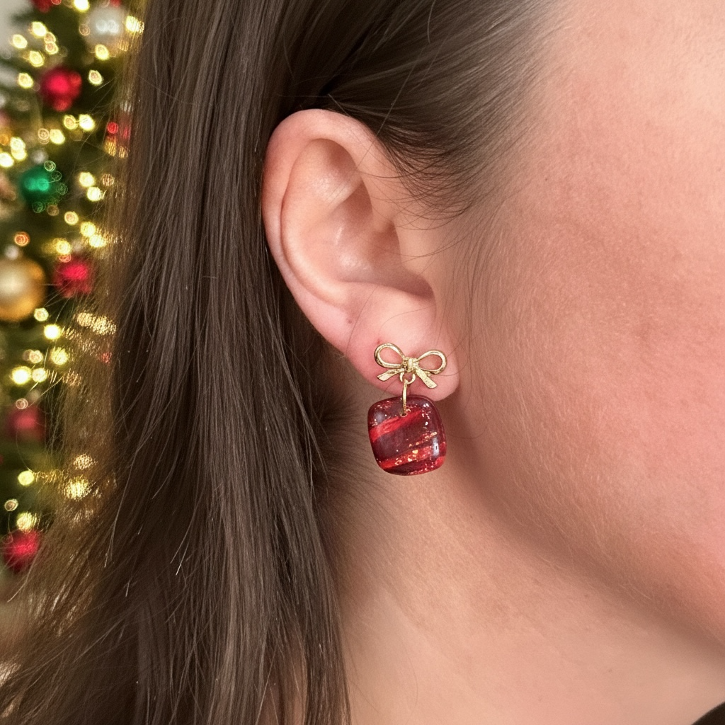 Mini Christmas Present Dangle Earrings